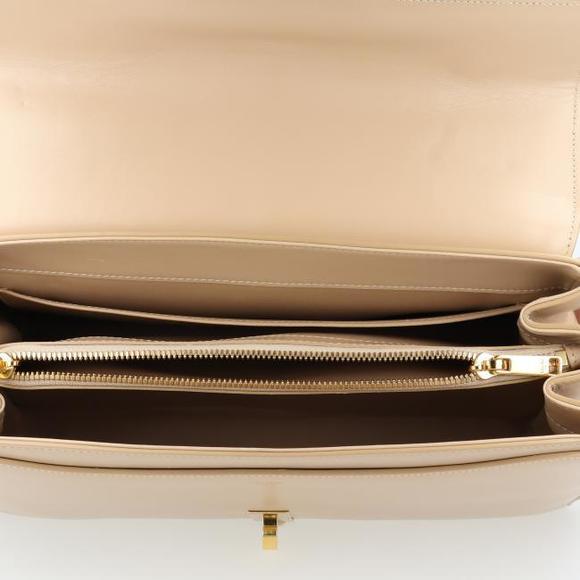 Celine Classic Saise Shoulder Bag CANTA Bej Light Beige Satin Calfskin - Picture 11 of 16